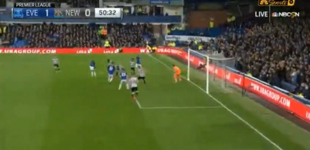 Walcott lifted the ball into the roof of the net to break the deadlock. Screenshot