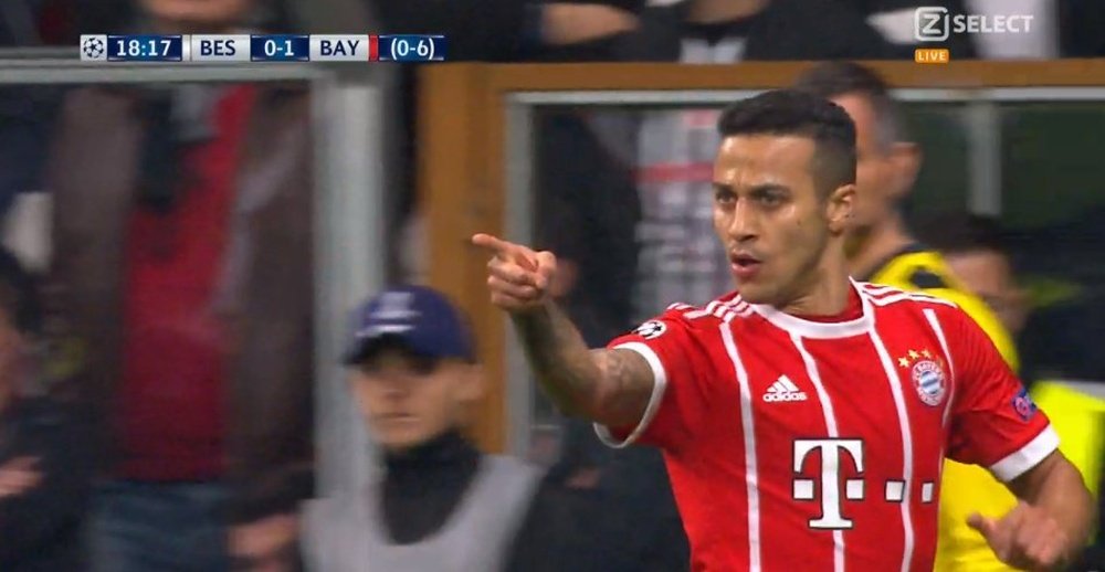 Thiago gave Bayern the lead. ZSelect