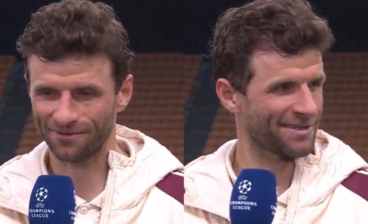 Müller habló tras su último partido con el Bayern en UCL. Capturas/DAZN