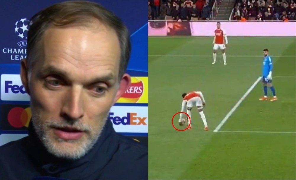 Tuchel was left angry at the decision not to award Bayern Munich a penalty. Screenshots/TNTSports