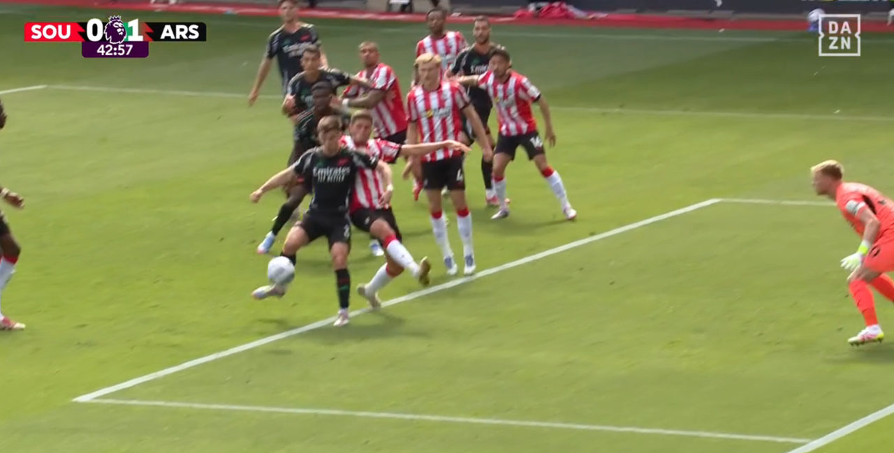 Tierney opens scoring for Arsenal against relegated Southampton