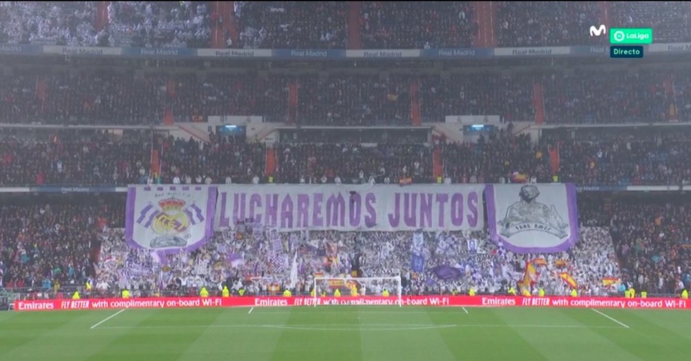 There was a tifo. Screenshot/MovistarLaLiga