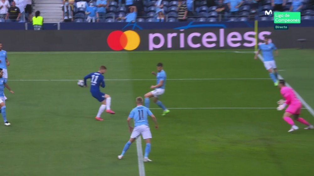 Werner could have had a brace in 15 minutes in the CL final. Captura/MovistarLigadeCampeones