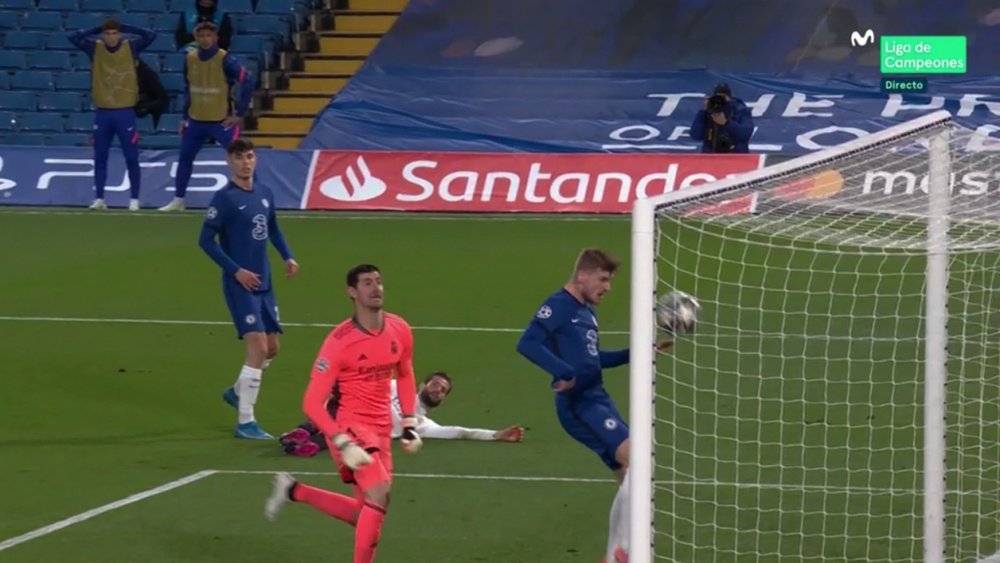 Werner put Chelsea ahead. Screenshot/MovistarLigadeCampeones