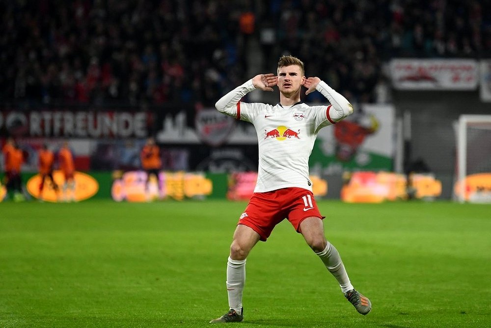 Bundesliga: Werner chegou ao 20º gol antes de Lewandowski. Twitter/DieRotenBullen