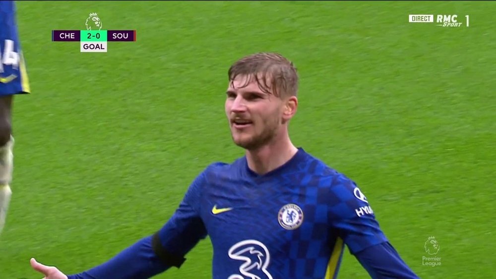 Lukaku and Werner both got their goals disallowed. Screenshot/RMCSport