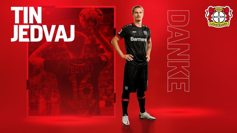 Tin Jedvaj se despide del Bayer 04 Leverkusen. Twitter/Bayer04fussball