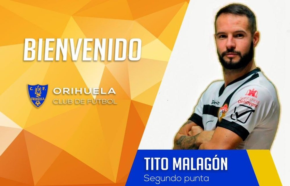 Tito Malagón llega con ilusión al Orihuela. Twitter/Orihuela_CF