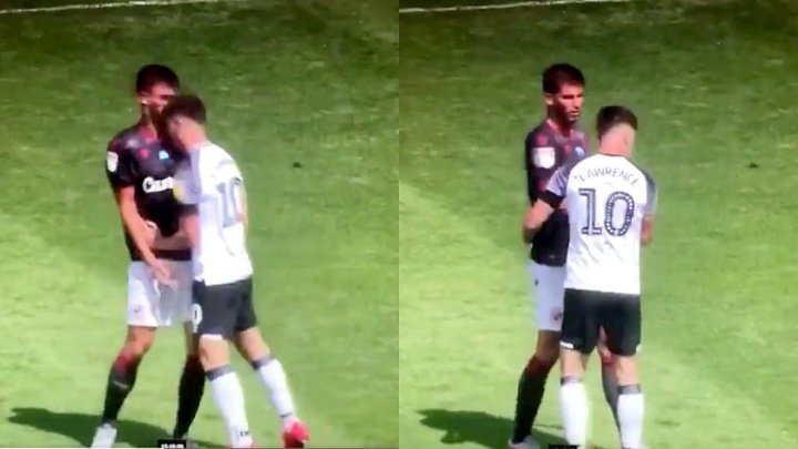 Fight after a match in England: a headbutt and a slap in the face
