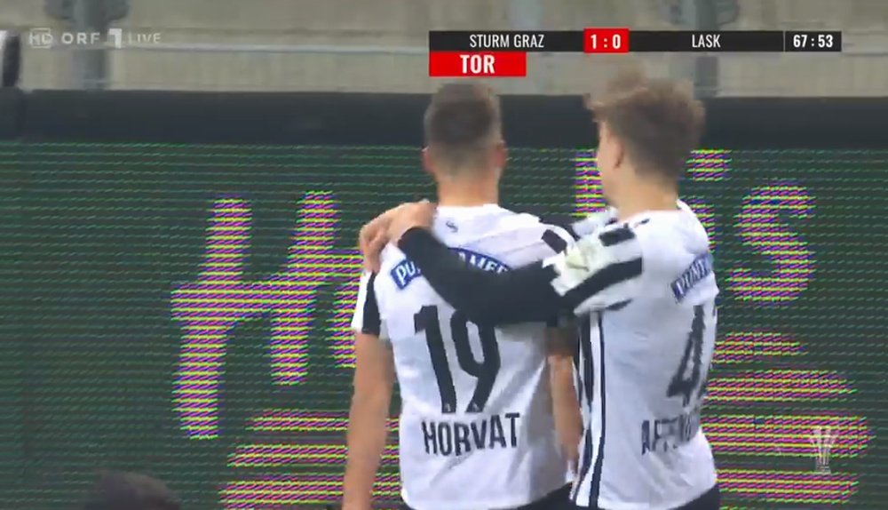 Tomi Horvat anotó el único gol del partido. Captura/ORF