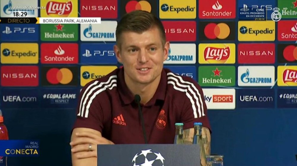 Kroos fue el elegido para dar la rueda de prensa en Alemania. Captura/RealMadridTV