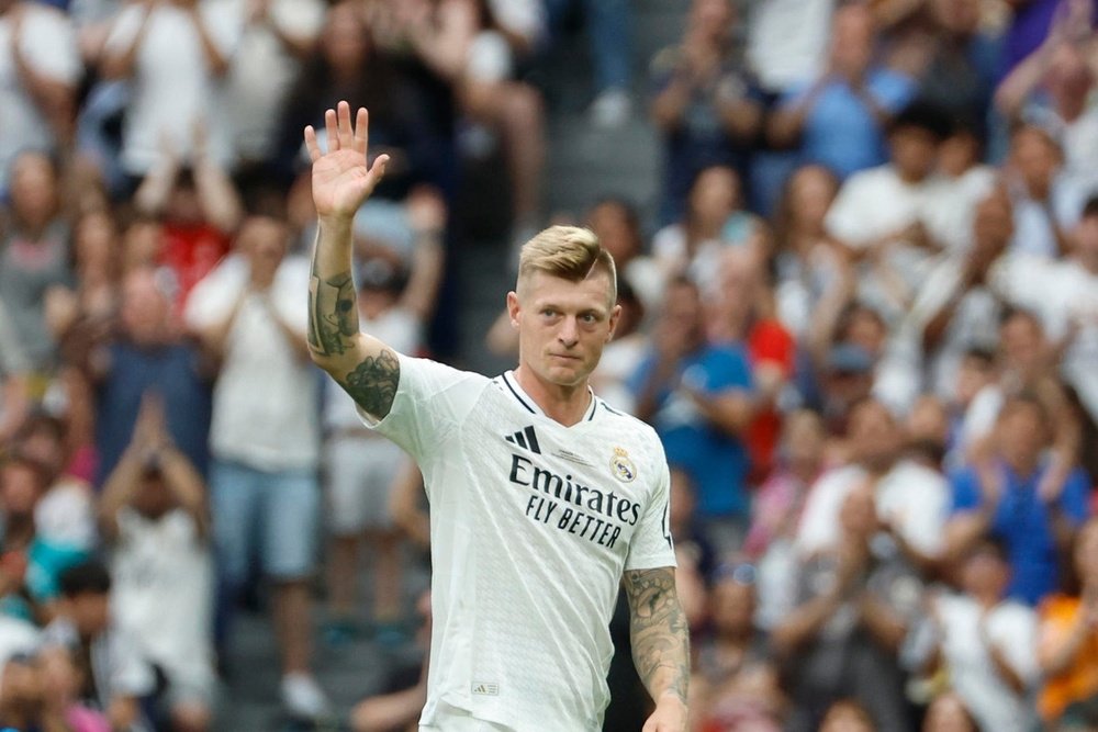 Kroos, estrella en su vuelta al Bernabéu. EFE/Juanjo Martín