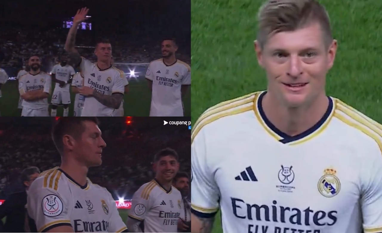 Toni Rie Toni Kroos laughs after being booed by Saudi fans again