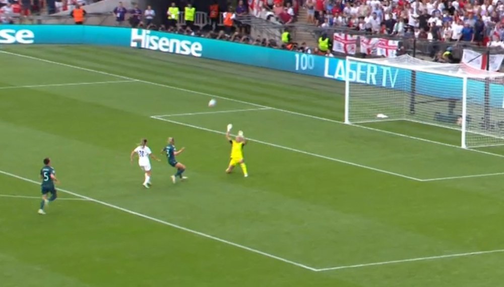 Toone made it 1-0 England, but Germany hit back. Screenshot/Teledeporte