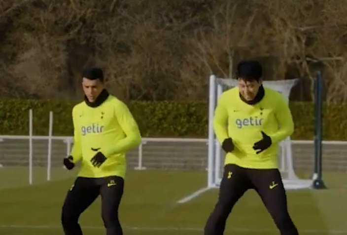 Pedro Porro has trained with his new Tottenham teammates. Screenshot/DUGOUT