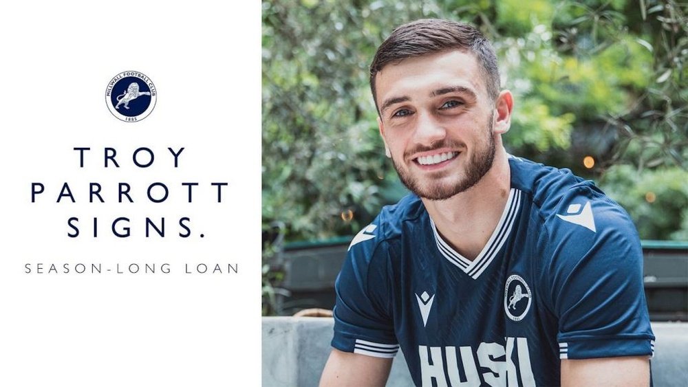 Troy Parrott will play out on loan at Millwall. Twitter/MillwallFC