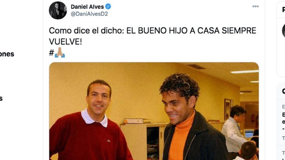 Dani Alves unió a su equipo de eSports al Sevilla. Captura/Twitter/DaniAlvesD2
