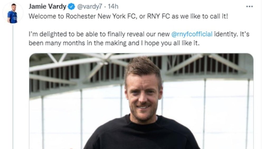 Comienza la historia del Rochester New York FC, el equipo de Jamie Vardy. Twitter/vardy7
