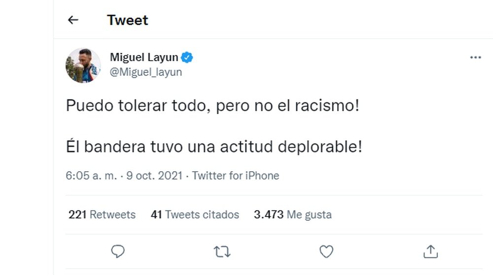 Layún acusó de racismo al linier. Captura/Twitter/Miguel_layun
