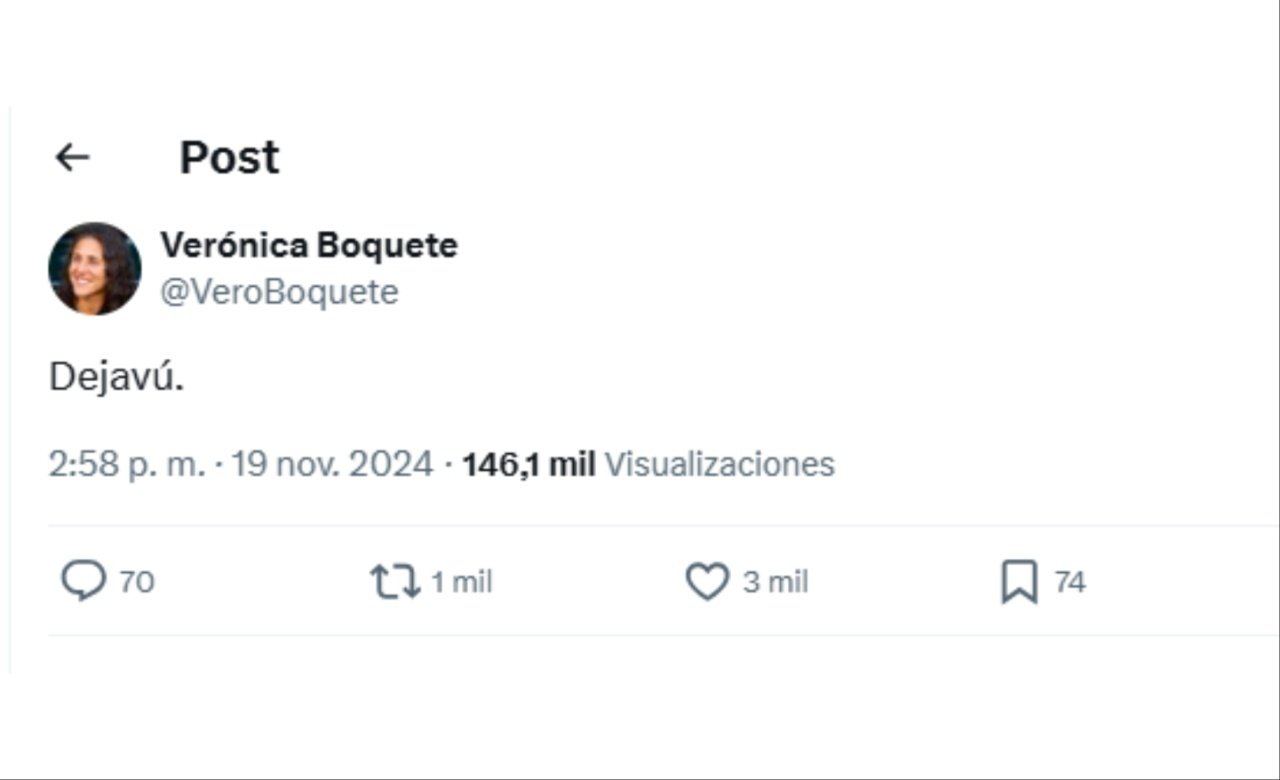 Vero criticó la lista de la Selección. Captura/Twitter/VeroBoquete