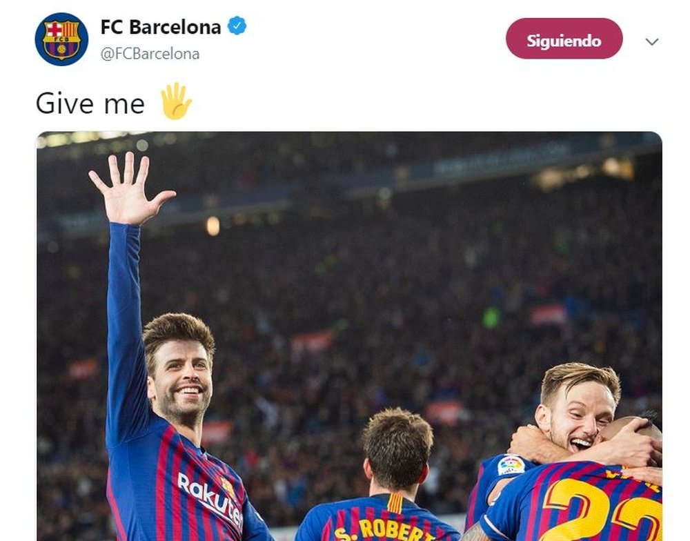 Le Tweet du FC Barcelone. Barcelona