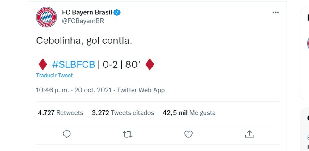 El Bayern se rio de Everton. Captura/Twitter/FCBayernBR