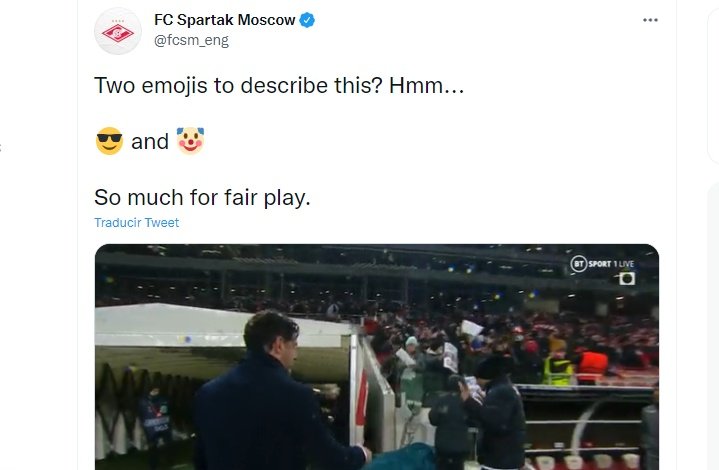 Spartak Moscow mocked Spaletti. Screenshot/Twitter/fcsm_eng