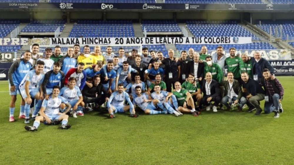 Un cierre de temporada muy emotivo en La Rosaleda. Twitter/MalagaCF