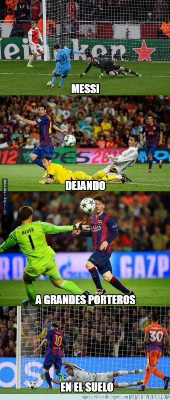 Meme sobre Pep Guardiola y la perfección de Leo Messi. MemeDeportes