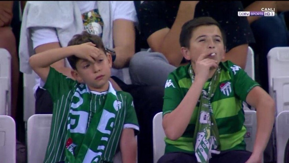 The true story behind the youngsters seen 'smoking'. Screenshot/BeINSports
