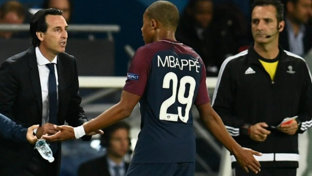 Emery frenó el deseo de Mbappé de irse al Madrid. AFP