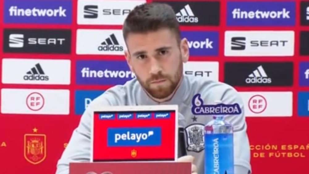 Unai Simón valoró los planteamientos de Luis Enrique y Marcelino. Twitter/SeFutbol