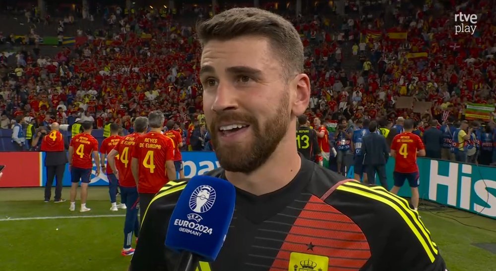 Unai Simón habló tras la final. Captura/RTVE