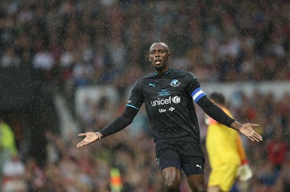 Bolt jugó en Old Trafford por una buena causa. Instagram/Socceraid