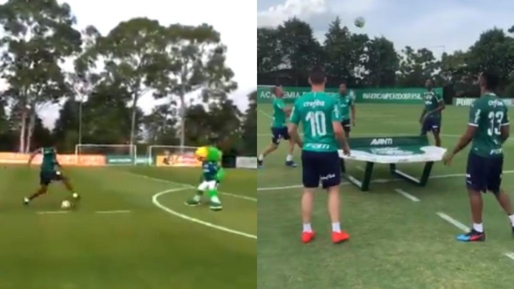 Usain Bolt visitó las instalaciones de Palmeiras y se vistió de corto. Twitter/usainbolt