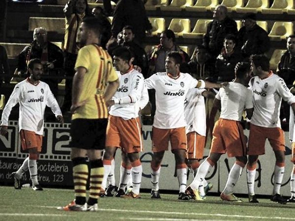 Valencia Mestalla, celebrando un gol. Twitter