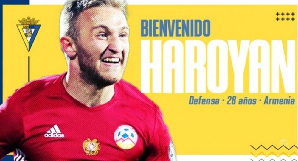 Varazdat Haroyan, nuevo jugador del Cádiz. Twitter/Cadiz_CF