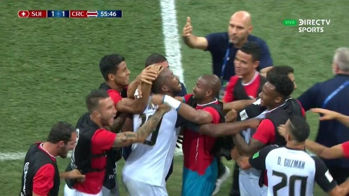Waston scored Costa Rica's first goal with a towering header