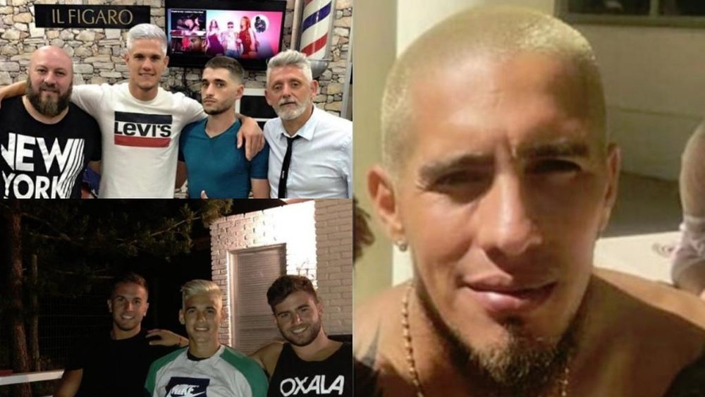 Varios jugadores de River se tiñeron el pelo de platino. Instagram/RiverPlate