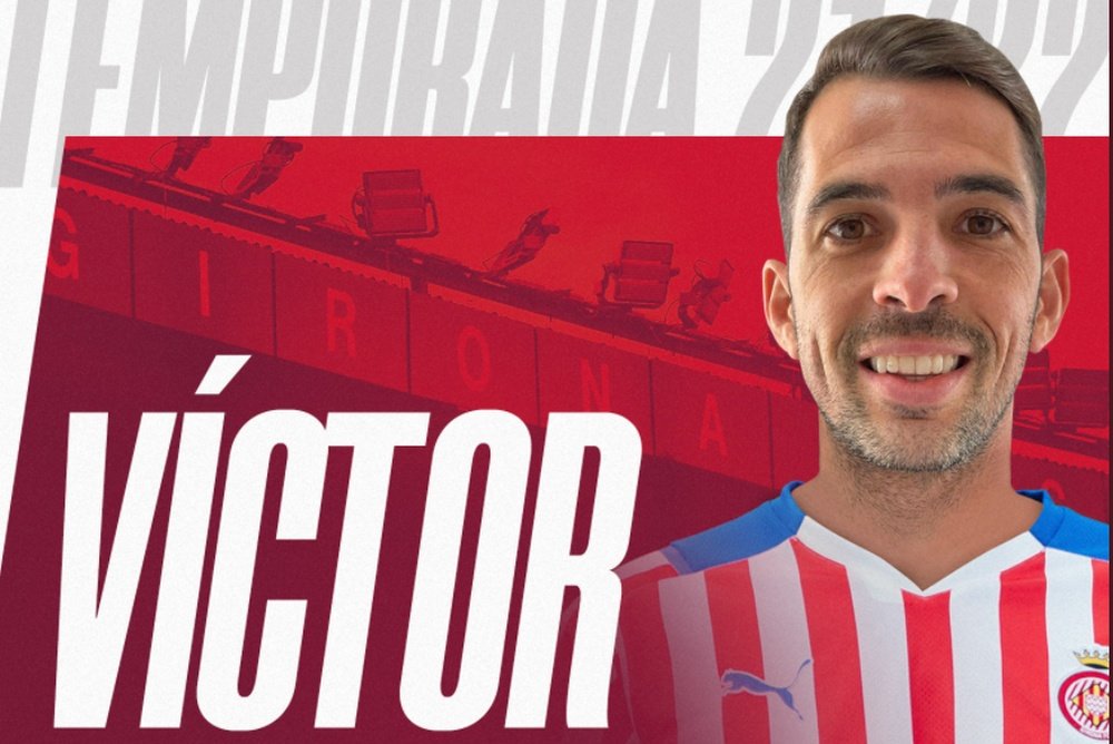 Víctor Sánchez fue anunciado como nuevo jugador del Girona. Twitter/GironaFC