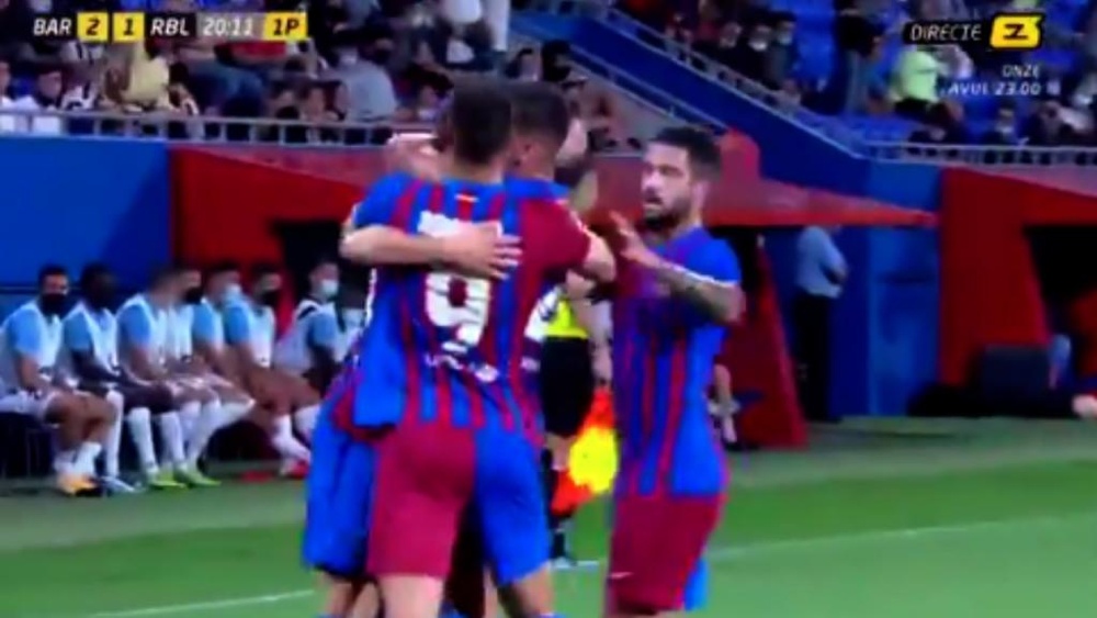 Victoria del Barcelona B sobre una Balona batalladora. Captura/Esport3