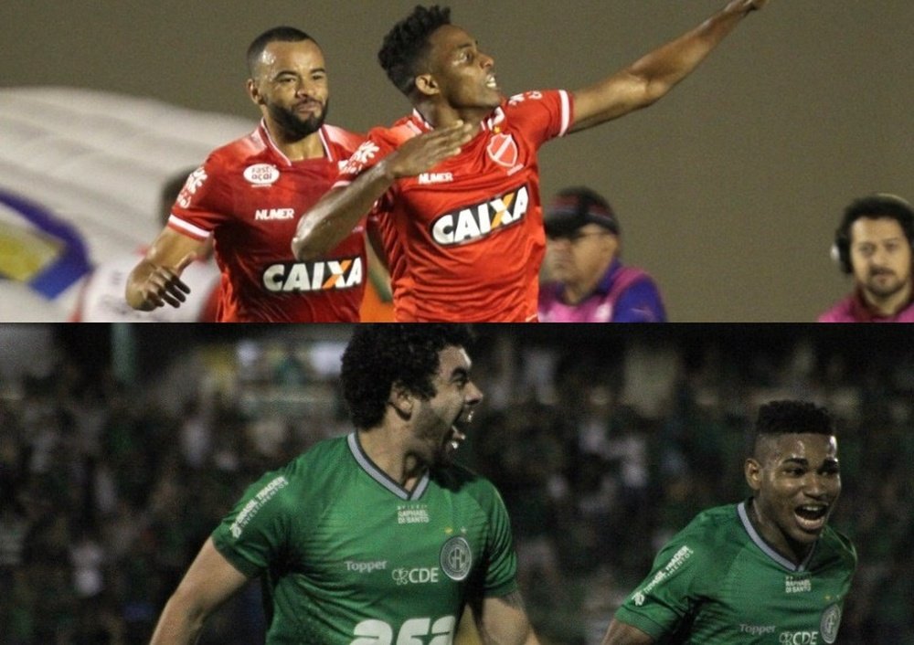 Vila Nova e Guarani se enfrentam pela 29ª rodada do Campeonato Brasileiro da Série B. Collage/Twitte