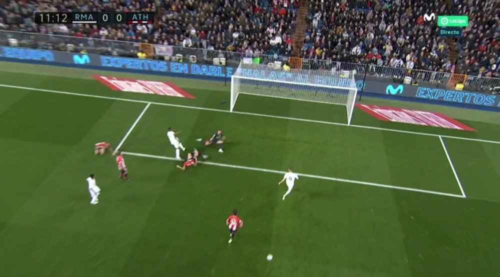 Vinicius almost opened the score against Athletic Bilbao. Screenshot/MovistarLaLiga