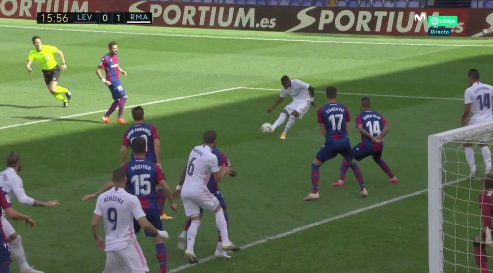 Vinicius scored for Real Madrid. Screenshot/MovistarLaLiga