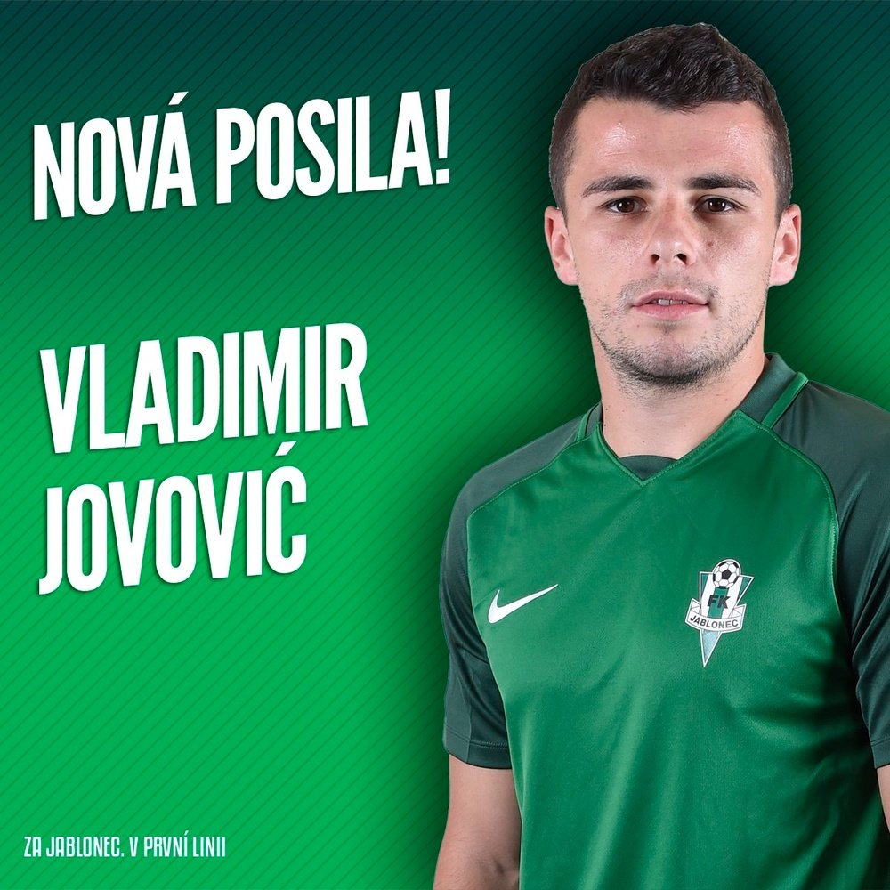 El Jablonec se refuerza con la llegada de Jovovic. FKJablonec