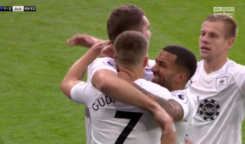 Vokes celebrates his goal. Screenshot/SkySports