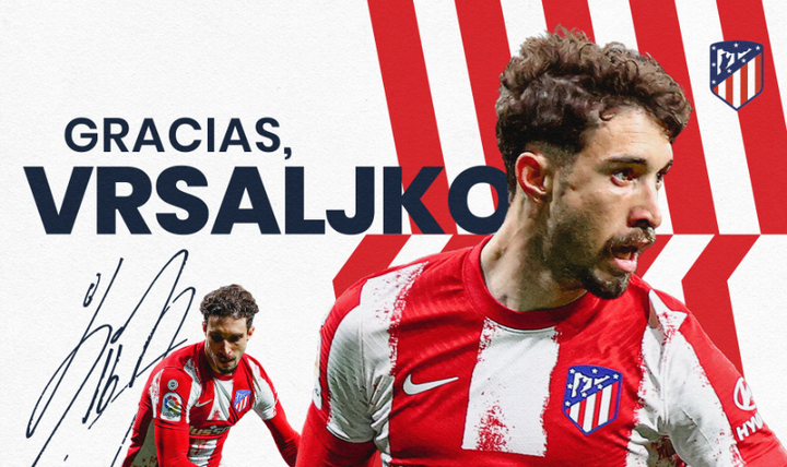 O Atlético anuncia a saída de Vrsaljko