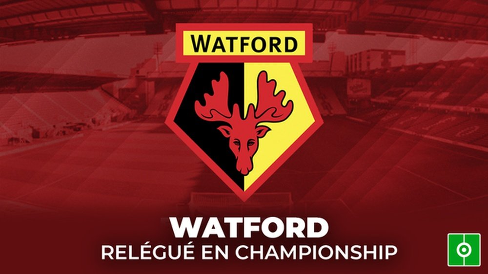Watford relégué en Championship. AFP