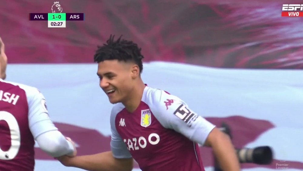 Watkins puso por delante al Aston Villa. Captura/ESPN