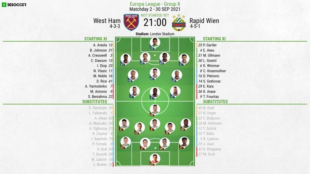 West Ham v Rapid Wien - as it happened.